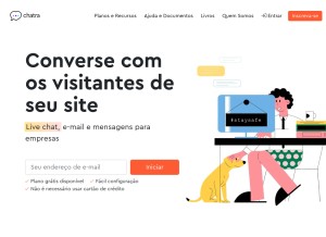 How chatra.com.br looks like on a tablet such as an iPad.