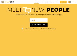 How chatspin.com looks like on a tablet such as an iPad.