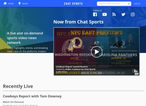 How chatsports.com looks like on a tablet such as an iPad.