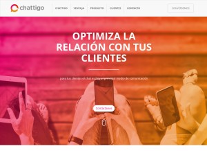 How chattigo.com looks like on a tablet such as an iPad.