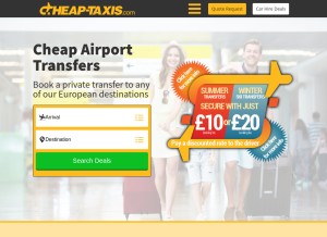 How cheap-taxis.com looks like on a tablet such as an iPad.