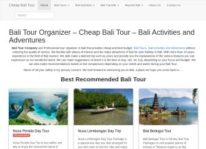 How cheapbalitour.com looks like on a tablet such as an iPad.