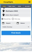 How cheapflights.com looks like on a mobile device such as an iPhone.