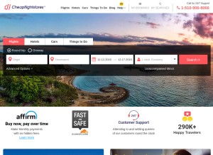 How cheapflightsfares.com looks like on a tablet such as an iPad.