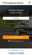 How cheapfullcoverageautoinsurance.com looks like on a mobile device such as an iPhone.
