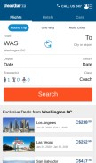 How cheapoair.ca looks like on a mobile device such as an iPhone.
