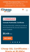 How cheapsslweb.com looks like on a mobile device such as an iPhone.