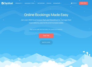 How checkfront.com looks like on a tablet such as an iPad.