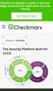 How checkmarx.com looks like on a mobile device such as an iPhone.