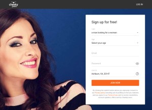 How cheekylovers.com looks like on a tablet such as an iPad.