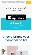 How cheerz.com looks like on a mobile device such as an iPhone.