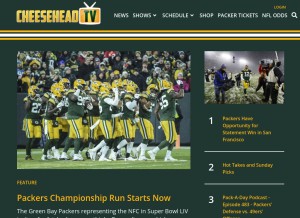 How cheeseheadtv.com looks like on a tablet such as an iPad.