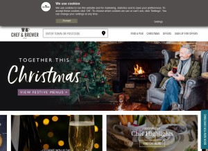 How chefandbrewer.com looks like on a tablet such as an iPad.
