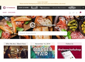 How chefswarehouse.com looks like on a tablet such as an iPad.