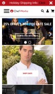 How chefworks.com looks like on a mobile device such as an iPhone.