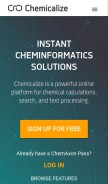 How chemicalize.org looks like on a mobile device such as an iPhone.