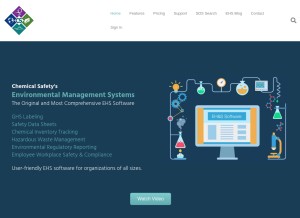 How chemicalsafety.com looks like on a tablet such as an iPad.