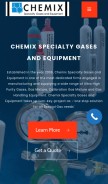 How chemixgases.com looks like on a mobile device such as an iPhone.