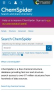 How chemspider.com looks like on a mobile device such as an iPhone.