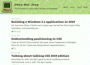How chenhuijing.com looks like on a tablet such as an iPad.