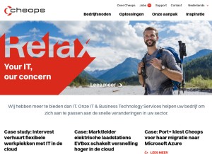 How cheops.be looks like on a tablet such as an iPad.