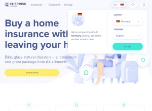 How cherrisk.com looks like on a tablet such as an iPad.