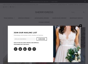 How cherrylovedress.com looks like on a tablet such as an iPad.