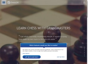 How chess24.com looks like on a tablet such as an iPad.