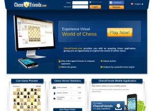 How chessfriends.com looks like on a tablet such as an iPad.