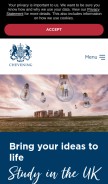 How chevening.org looks like on a mobile device such as an iPhone.