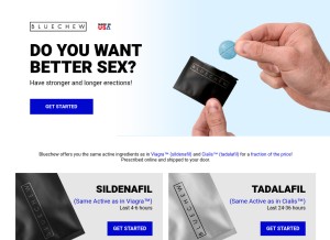 How chew.blue looks like on a tablet such as an iPad.