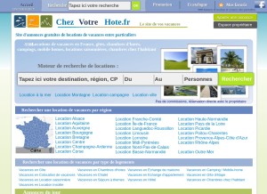 How chezvotrehote.fr looks like on a tablet such as an iPad.
