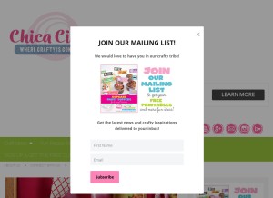 How chicacircle.com looks like on a tablet such as an iPad.