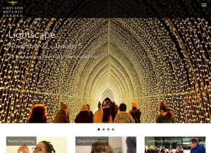 How chicagobotanic.org looks like on a tablet such as an iPad.
