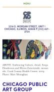 How chicagopublicartgroup.org looks like on a mobile device such as an iPhone.