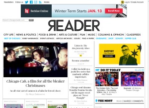 How chicagoreader.com looks like on a tablet such as an iPad.