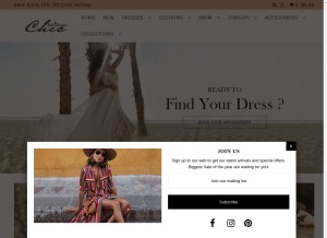 How chicbohodress.com looks like on a tablet such as an iPad.