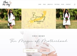 How chicmomz.com looks like on a tablet such as an iPad.