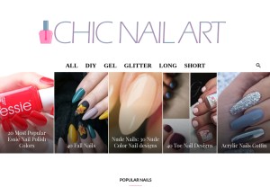 How chicnailart.com looks like on a tablet such as an iPad.