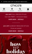 How chicos.com looks like on a mobile device such as an iPhone.