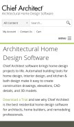 How chiefarchitect.com looks like on a mobile device such as an iPhone.