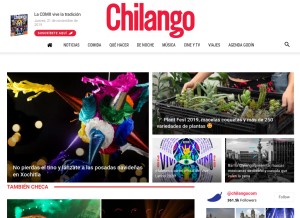 How chilango.com looks like on a tablet such as an iPad.