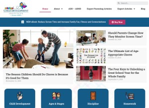 How childdevelopmentinfo.com looks like on a tablet such as an iPad.