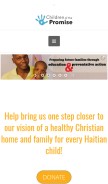 How childrenofthepromise.org looks like on a mobile device such as an iPhone.