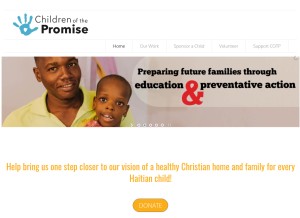 How childrenofthepromise.org looks like on a tablet such as an iPad.
