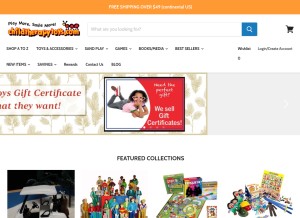 How childtherapytoys.com looks like on a tablet such as an iPad.