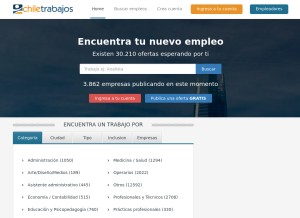 How chiletrabajos.cl looks like on a tablet such as an iPad.