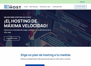 How chilewebhost.cl looks like on a tablet such as an iPad.