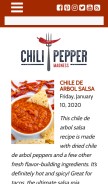 How chilipeppermadness.com looks like on a mobile device such as an iPhone.