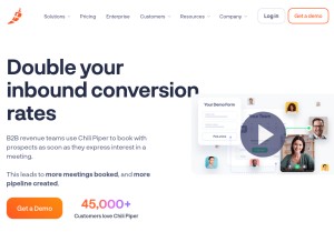 How chilipiper.com looks like on a tablet such as an iPad.